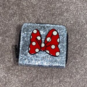 Disney Silver Glitter Minnie Mouse Wallet